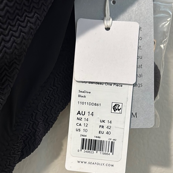 Seafolly strapless bandeau one piece swimsuit 10 - Picture 5 of 7